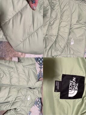 The North Face Light Sage Green Quilted Puffer Jacket